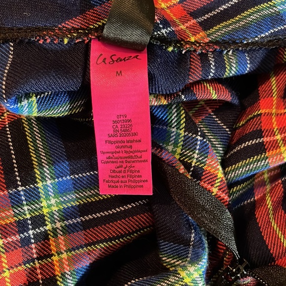 ♻️📸La Senza Blue Red Yellow Green Plaid Pleated Mini Skirt size Medium - Picture 5 of 12